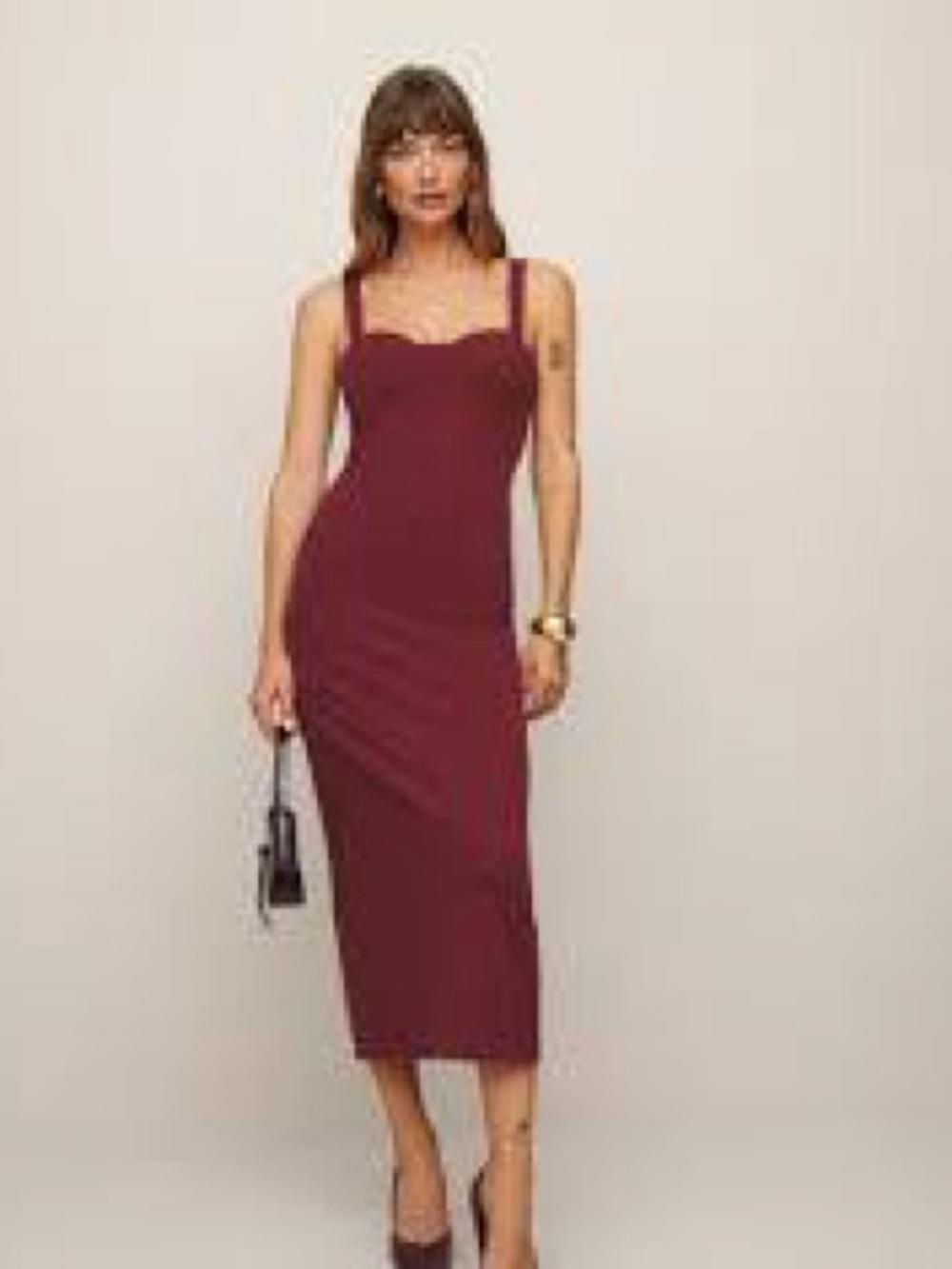 Reformation Marissa Midi Dress in Burgundy
